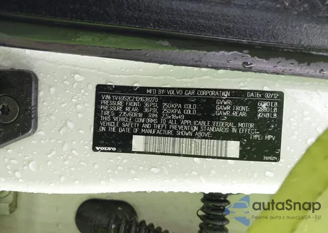 2013 Volvo Xc90 3.2/3.2 Platinum/3.2 Premier Plus z USA, uszkodzony, nr VIN YV4952CZ1D1638270